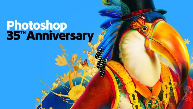 포토샵 출시 35주년 기념 광고. 어도비 블로그 캡처