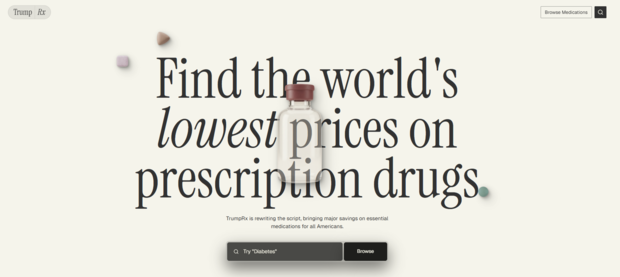 트럼프RX 공식 웹사이트 갈무리