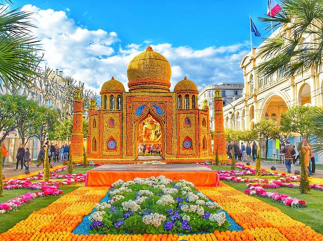 감귤류로 이뤄진 건축물(Ville de Menton 제공)