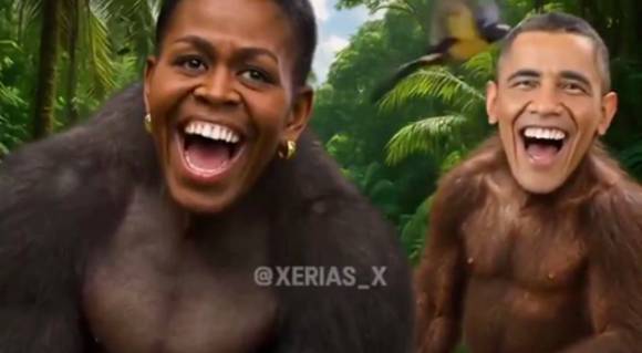 트루스소셜에 올라온 오바마 전 대통령 조롱 영상 [사진=트루스소셜]