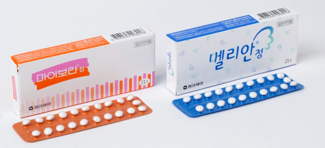 동아제약의 사전피임약 마이보라와 멜리안.