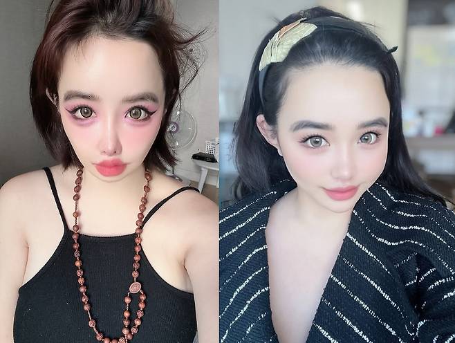그룹 2NE1(투애니원) 박봄이 짙은 화장을 지우고 청순한 매력을 뽐냈다.(오른쪽) /사진=박봄 인스타그램