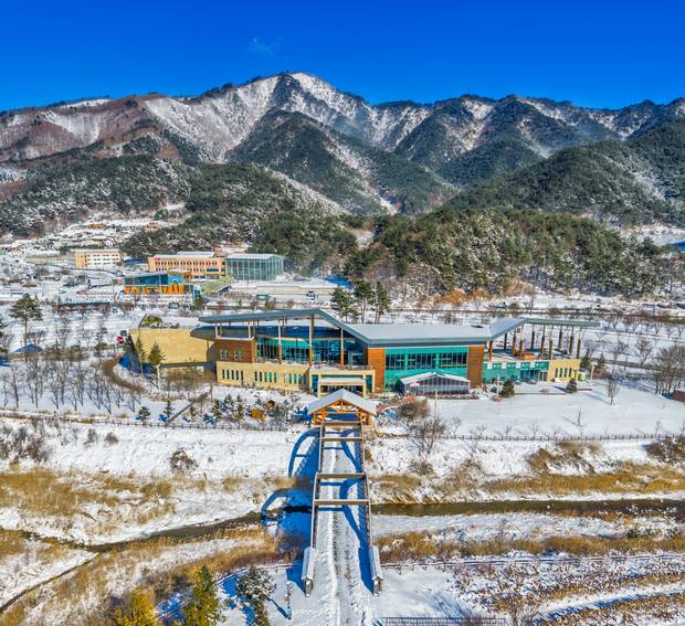 경북 봉화에 자리잡고 있는 백두대간수목원 설경. 사진제공=한국수목원정원관리원