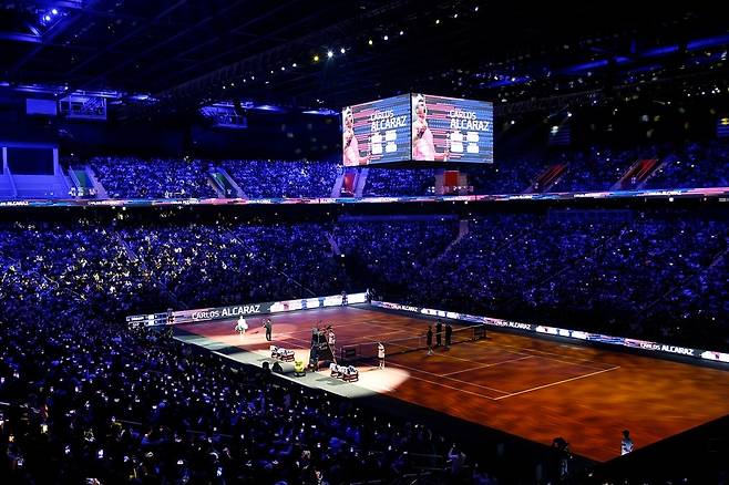 인스파이어 아레나에서 테니스대회가 열리고 있다.