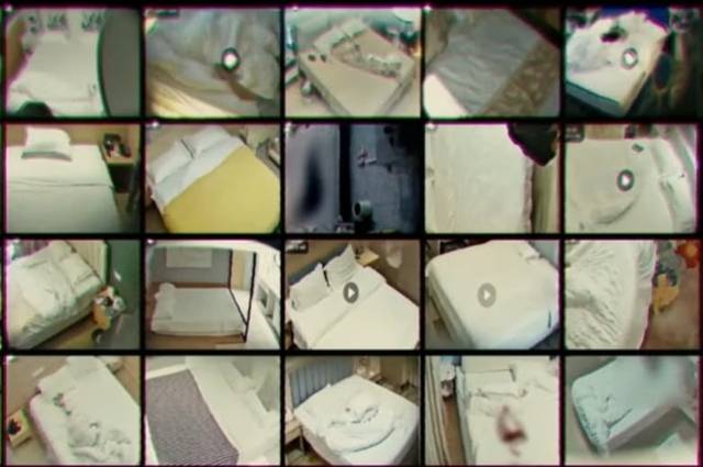 호텔 객실에 설치된 몰래카메라로 촬영된 불법촬영물들. BBC