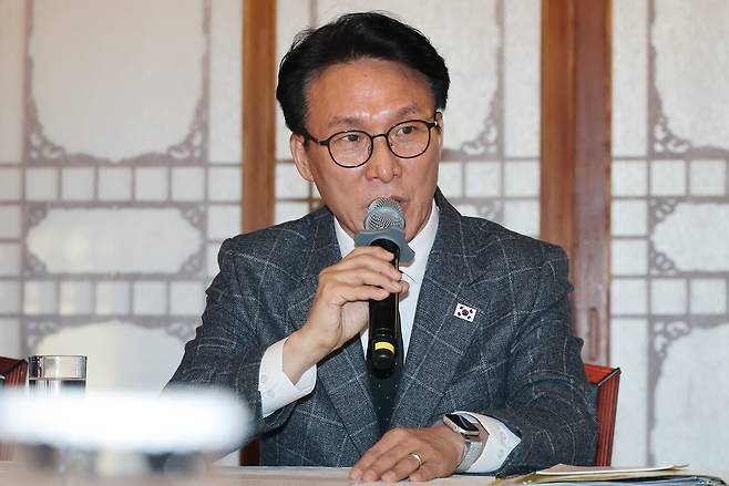 김민석 국무총리가 8일 서울 종로구 삼청동 총리공관에서 열린 고위당정협의회에서 발언하고 있다. [연합]