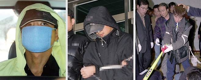 연쇄살인범으로 사형 확정판결을 받고 수감 중인 유영철, 강호순, 정두영(왼쪽 사진부터). ⓒ사진 공동취재단, 시사저널 박은숙, 연합뉴스