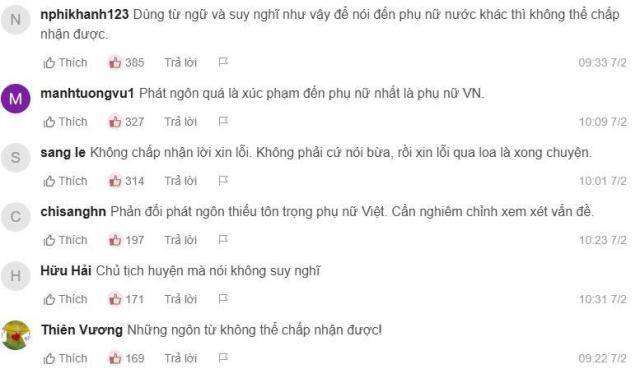 김희수 진도군수의 발언을 비판하는 베트남 누리꾼들 [사진=VnExpress 갈무리]