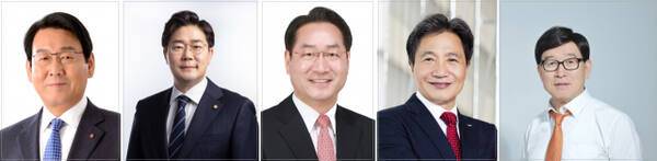 (왼쪽부터) 더불어민주당 김교흥(서구갑),박찬대 의원(연수갑), 유정복 인천시장, 이학재 인천국제공항사장, 이기붕 개혁신당 인천시당위원장. 경기일보DB