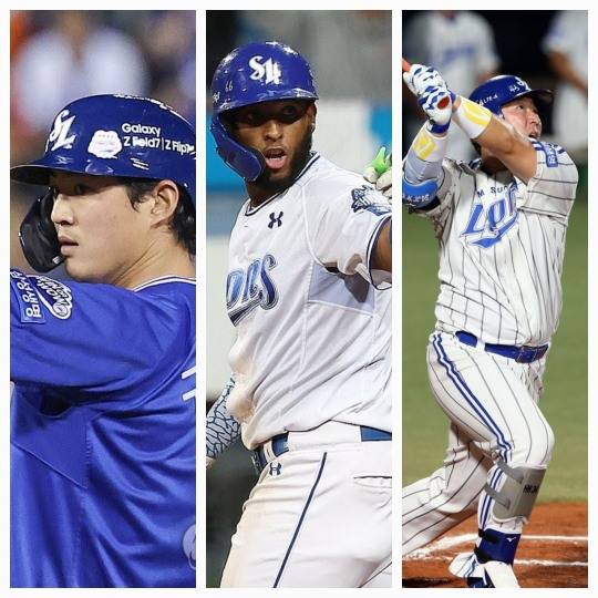 왼쪽부터 구자욱, 디아즈, 최형우