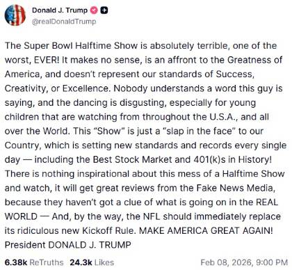 /도널드 트럼프 미국 대통령 소셜미디어 트루스소셜 캡쳐.