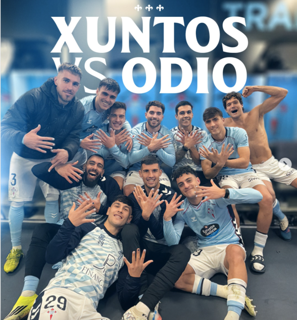 이글레시아스를 지지하는 동료들(사진=셀타 비고 SNS)