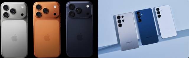 (왼쪽부터) 애플 아이폰 17프로, 삼성전자 갤럭시 S25시리즈. 각 사 제공.