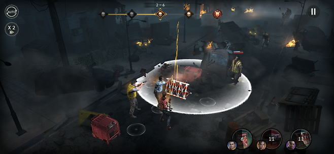 수집한 캐릭터를 육성해 밀려드는 좀비를 처치하는 디펜스 모드.