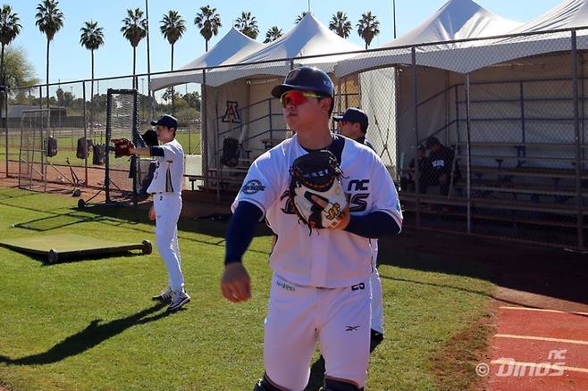 미국에서 구단 스프링캠프를 소화한 포수 김형준. NC 제공