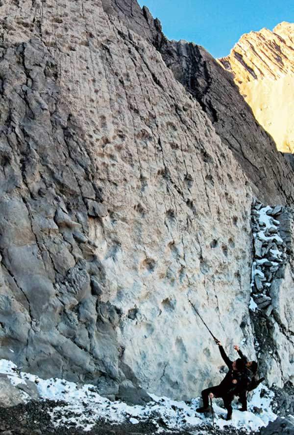 이탈리아에서 발견된 공룡 발자국 화석 지대. 사진 델리오 델라 페레라.