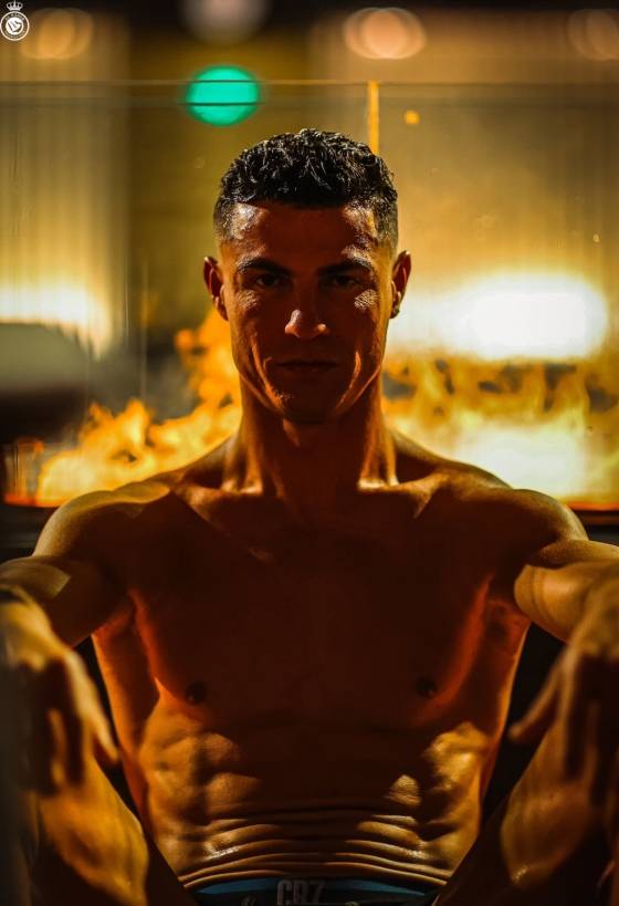 중국 선전에서 회복 훈련 당시 호날두. /사진=알 나스르 공식 사회관계망서비스(SNS)