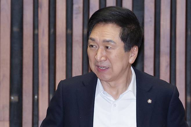 김기현 국민의힘 의원이 지난해 12월22일 서울 여의도 국회에서 열린 의원총회에 참석하고 있다. /사진=뉴스1