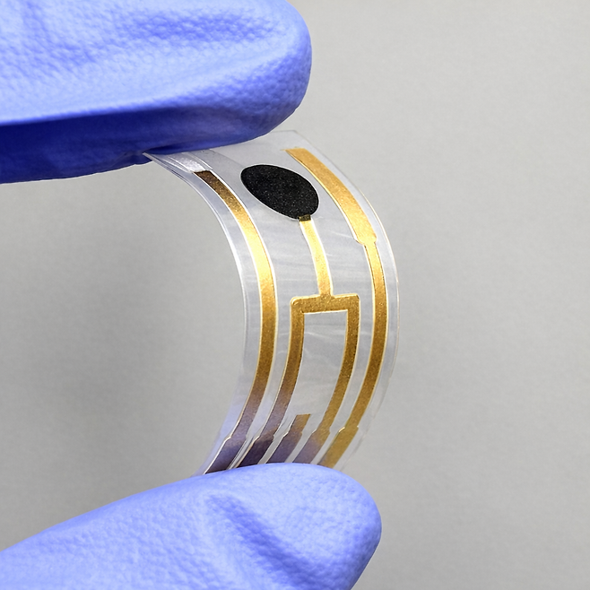 레이저 공정으로 제작한 유연 땀 혈당 센서.[한국생산기술연구원 제공]