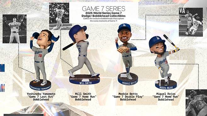 ▲ 올해 다저스의 바블헤드는 지난해 월드시리즈 7차전을 떠올리게 하는 다양한 기획이 포함되어 있는 게 특징이다 ⓒLA다저스