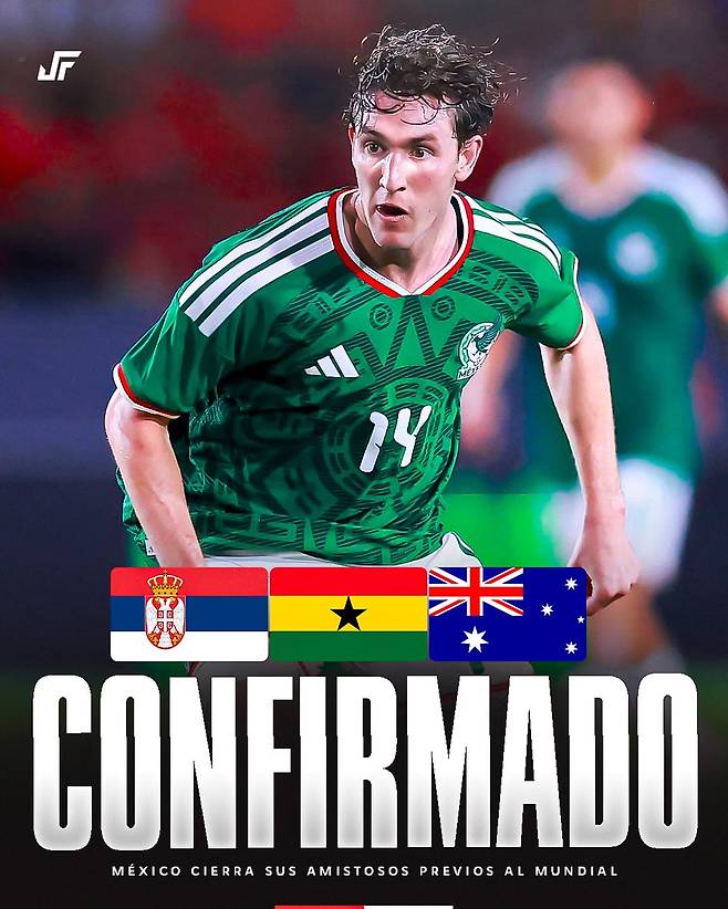 세르비아와 가나, 호주와 평가전을 추진하고 있는 멕시코 축구대표팀. /사진=호베네스풋볼리스타 SNS 캡처