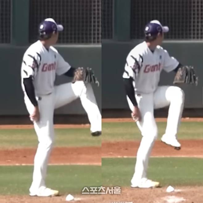 최충연이 투구에 임하고 있다. 사진 | 롯데 자이언츠 유튜브