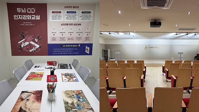 위례 심포니아의 평생학습실(왼쪽)과 아트홀 및 영화관. /김보연 기자