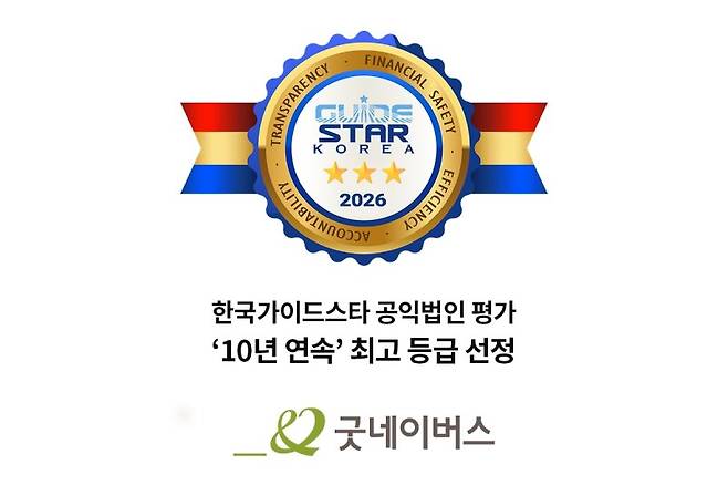 굿네이버스, 한국가이드스타 공익법인 평가 10년 연속