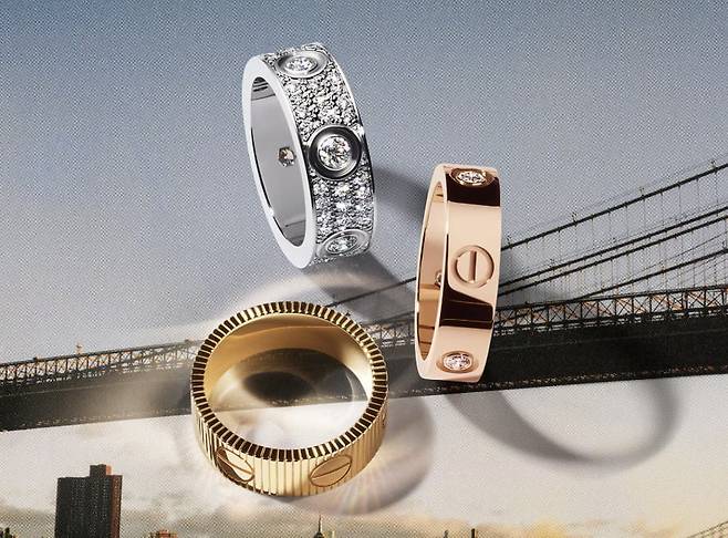 까르띠에 러브 링 제품들. 사진=까르띠에 홈페이지