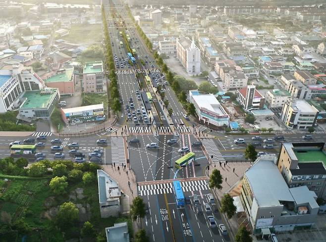 전북 전주시 간선급행버스체계(BRT) 조감도. 전주시 제공