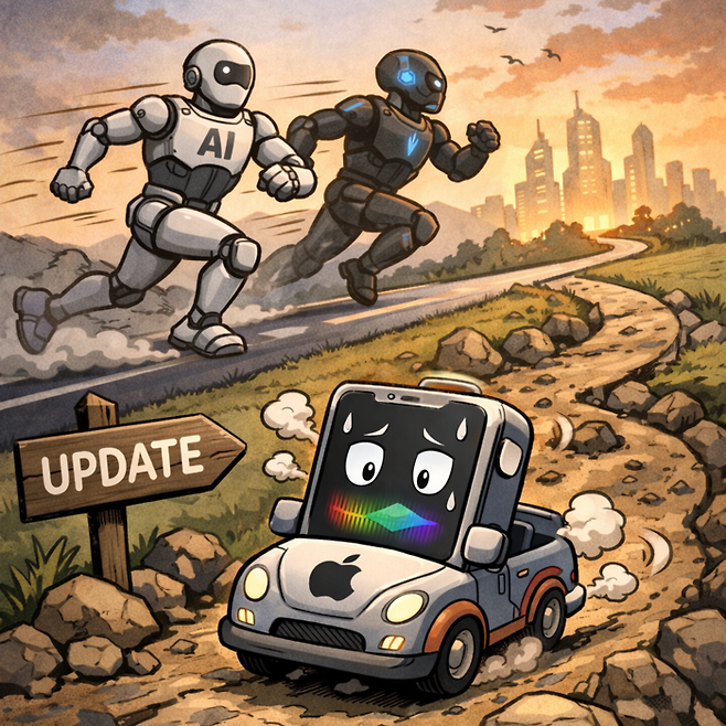 애플이 대대적인 개편을 예고했던 음성비서 ‘시리(Siri)’ 업그레이드가 테스트 과정에서 문제를 드러내며 또다시 출시가 늦춰질 가능성이 커졌다. [챗GPT 생성 이미지]