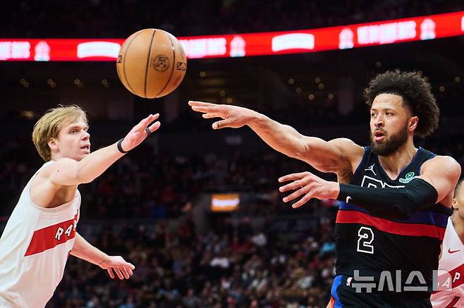 [토론토=AP/뉴시스] 미국프로농구(NBA) 디트로이트 피스톤스의 케이드 커닝햄. 2026.02.11.