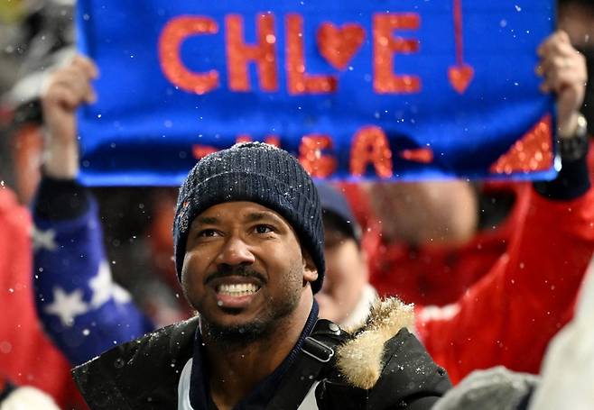 여자친구인 클로이 김을 응원하는 마일스 개릿. /사진=REUTERS