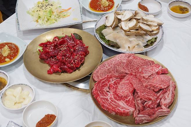 장흥 삼합 식재료