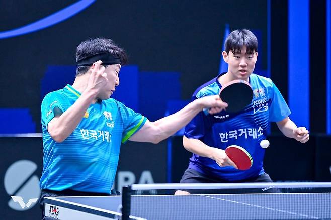 WTT 스타 컨텐더 첸나이 남자복식에 나선 임종훈(왼쪽)과 오준성 [WTT 인스타그램 캡처. 재판매 및 DB 금지]