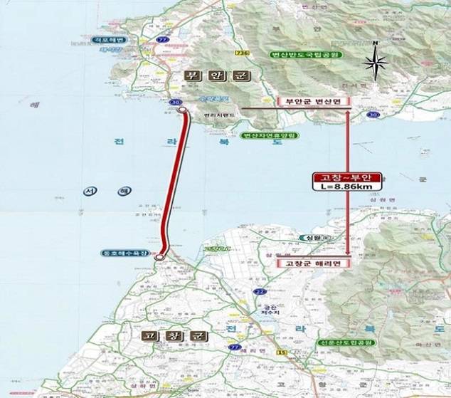 노을대교 위치도. /제공=국토교통부 익산지방국토관리청