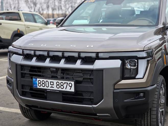 KGM신형 무쏘 전면. ⓒ데일리안 정진주 기자