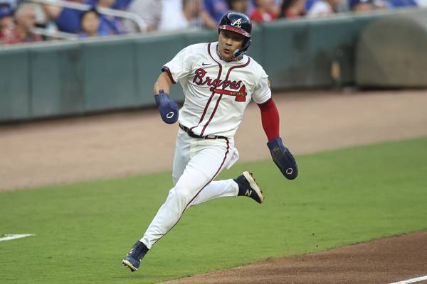 김하성이 1회 득점하고 있다. 사진= AP= 연합뉴스 제공