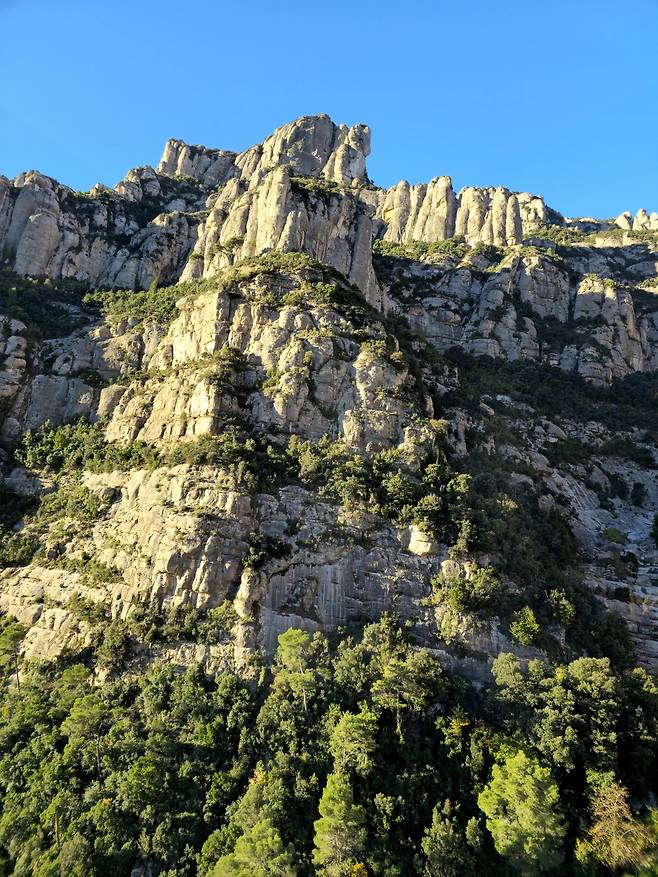 케이블카에서 본 몬세라트 암봉.