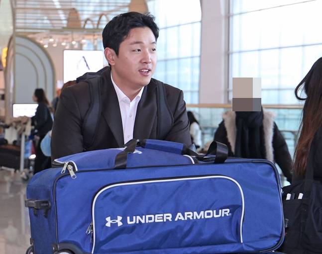 지난 1월 23일 스프링캠프 출국길에 오른 양창섭. /사진=삼성 라이온즈