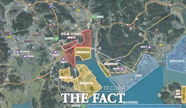 해룡면 일원 RE100 반도체 국가산단 유치 후보지 전경. /순천시