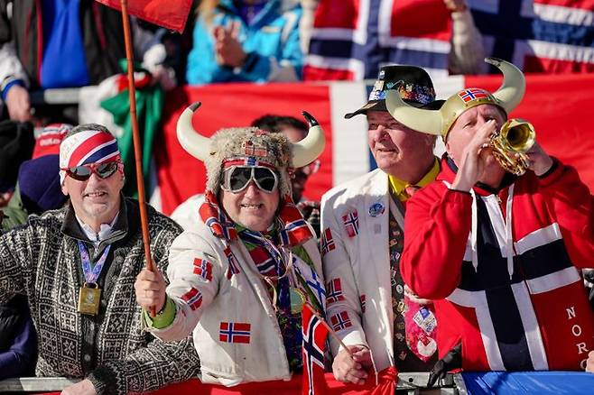 4회 연속 종합 우승이 유력한 노르웨이. ⓒ AP=뉴시스