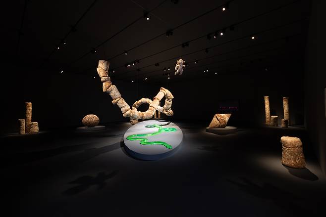 "Dafne Phono" by Nour Mobarak is on display at the Diriyah Contemporary Art Biennale in Saudi Arabia. (Photo by Alessandro Brasile, courtesy of the Diriyah Biennale Foundation)