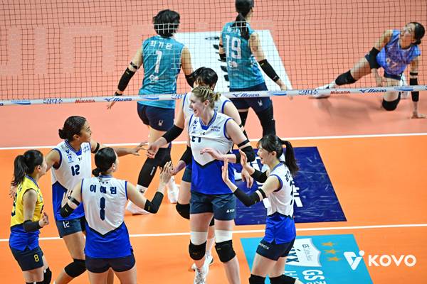 현대건설은 GS칼텍스와 접전을 벌였다. 사진 제공= KOVO