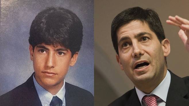 케빈 워시 미국 연방준비제도 의장 지명자의 고등학교 시절(왼쪽) 및 최근 모습. /미국 셰이커 고등학교, EPA 연합뉴스