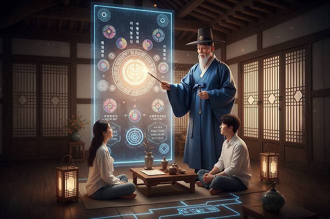 대형언어모델은 인터넷이나 문서 등을 광범위하게 학습해 토정비결이나 사주팔자 등에도 능통하다 / 출처=제미나이 AI 이미지 생성