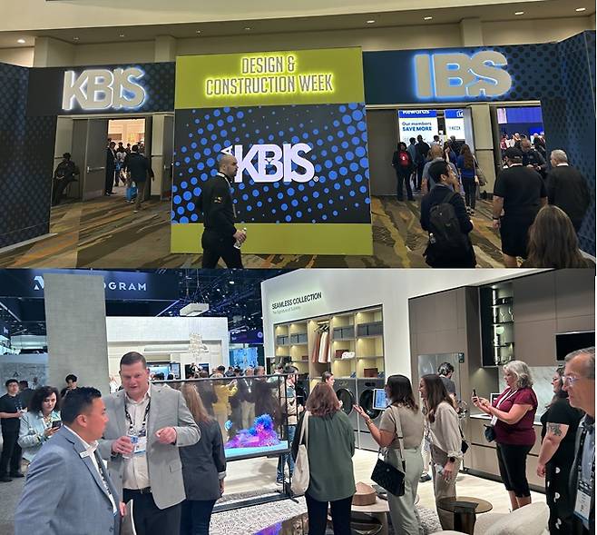 미국 올랜도에서 열린 KBIS 2026 전경(위)과 KBIS 2026에 참가한 LG전자 부스 전경 / 사진=염현석 특파원