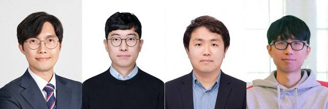 연구진 사진.(왼쪽부터)곽원진 UNIST 교수, 최정현 가천대 교수, 문장혁 중앙대 교수, 이현욱 UNIST 연구원.(사진=UNIST)