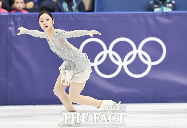 신지아는 점프 실수로 14위를 기록했으나 이해인과 함께 프리스케이팅에 진출하게 됐다. /뉴시스