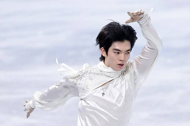 피겨 차준환이 13일(현지 시각) 이탈리아 밀라노 아이스 스케이팅 아레나에서 열린 2026 밀라노·코르티나담페초 동계올림픽 피겨 스케이팅 남자 싱글 프리 스케이팅에서 연기를 펼치고 있다. /뉴스1